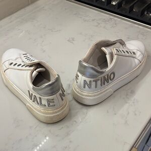 Valentino White Sneakers with Silver Details